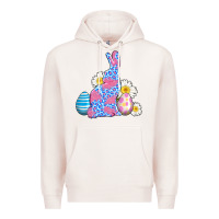 Pale Pink easter bunny wıth easter eggs Premium Hoodie - AdoDesignShop