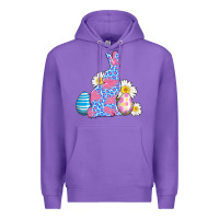 Purple easter bunny wıth easter eggs Premium Hoodie - AdoDesignShop