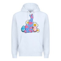 White easter bunny wıth easter eggs Premium Hoodie - AdoDesignShop