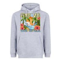 Heather Grey find me under the palms Heavyweight Hoodie - MaliasSmallBusiness