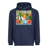 Navy find me under the palms Heavyweight Hoodie - MaliasSmallBusiness