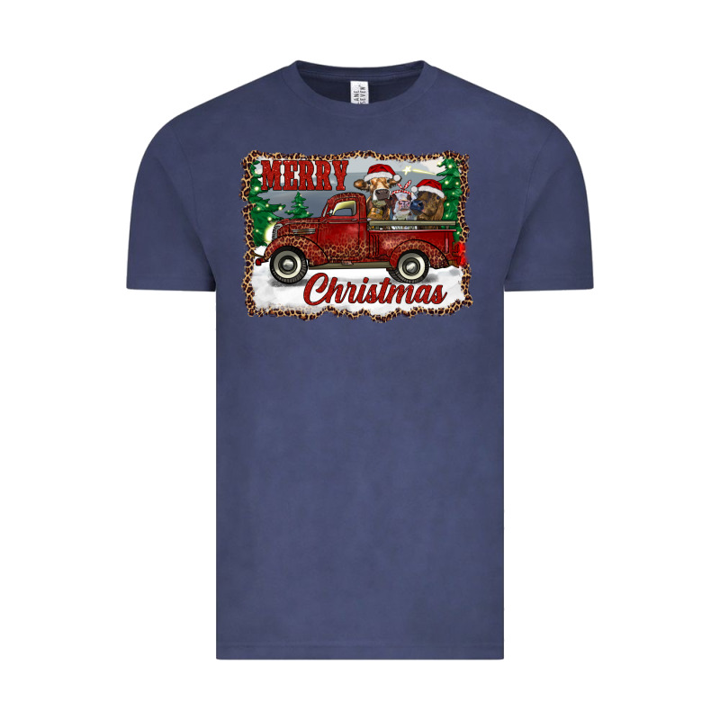 Christmas Truck With Cows Vintage Tee by RanaPortraitStore | Teevron