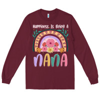 Burgundy happiness is being a nana Long Sleeve Tee - JahusDesignShop