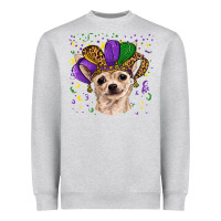 Heather Grey mardi gras hat chihuahua Heavyweight Sweatshirt - RanaPortraitStore