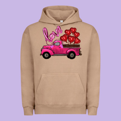 Valentine's Day Turck With Balloons Urban Hoodie Designed By Ranaportraitstore