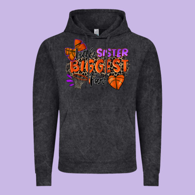 Little Sister Biggest Fan Basketball Vintage Hoodie Designed By Zillion Design Studio