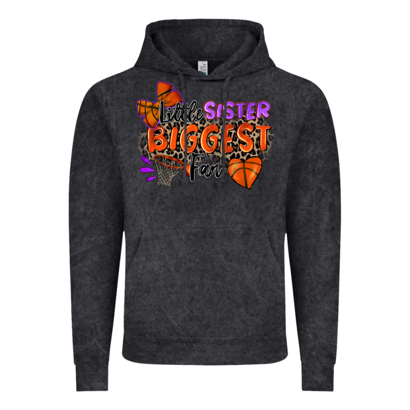 Little Sister Biggest Fan Basketball Vintage Hoodie by Zillion Design Studio | Teevron