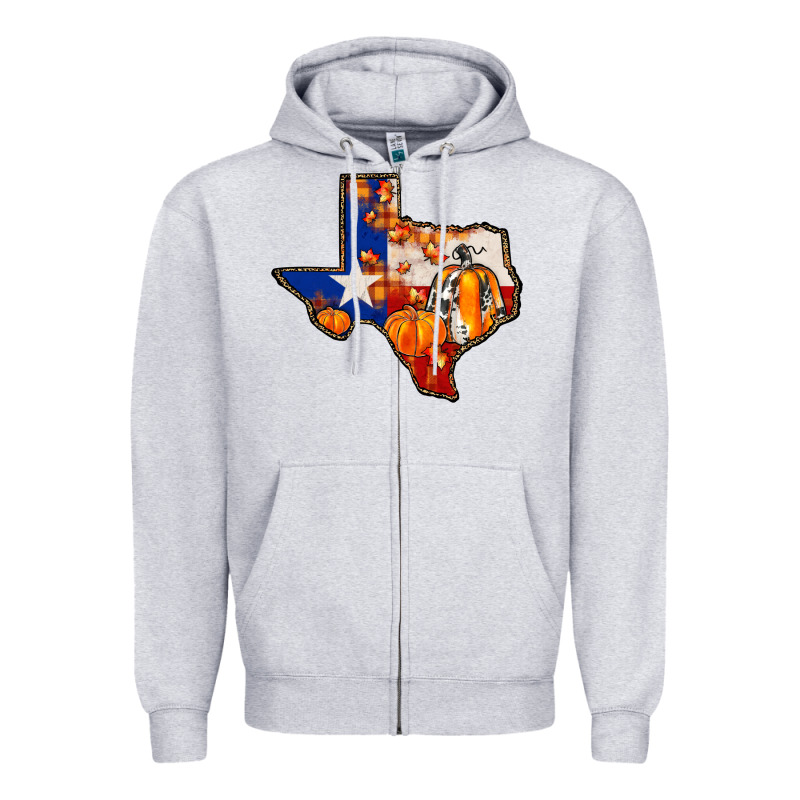 Texas Map Fall Zipper Hoodie by JahusDesignShop | Teevron