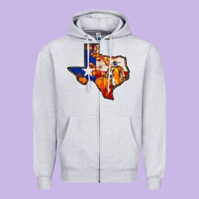 Texas Map Fall Zipper Hoodie Designed By Jahusdesignshop