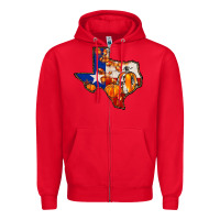 Red texas map fall Zipper Hoodie - JahusDesignShop