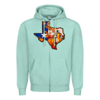 Seafoam texas map fall Zipper Hoodie - JahusDesignShop