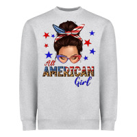 Heather Grey all american girl messy bun Heavyweight Sweatshirt - texasbilliewilder
