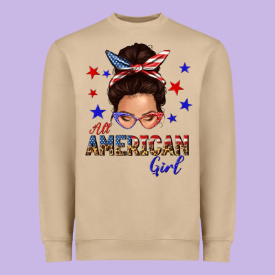 Heavyweight Sweatshirt all american girl messy bun