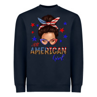 Navy all american girl messy bun Heavyweight Sweatshirt - texasbilliewilder