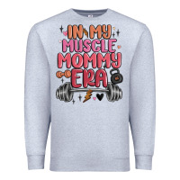 Heather Grey in my muscle mommy era Premium Sweatshirt - MaliasSmallBusiness