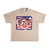 French Oak american flag pig Urban Heavy Tee - RanaPortraitStore