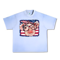 Grape Ice american flag pig Urban Heavy Tee - RanaPortraitStore