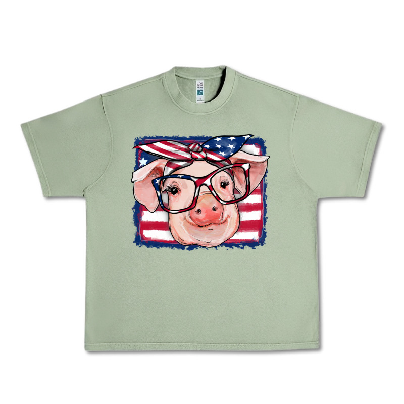 American Flag Pig Urban Heavy Tee by RanaPortraitStore | Teevron