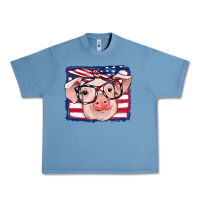 Pebble Blue american flag pig Urban Heavy Tee - RanaPortraitStore