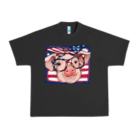 Pigment Black american flag pig Urban Heavy Tee - RanaPortraitStore