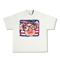 Pistachio american flag pig Urban Heavy Tee - RanaPortraitStore