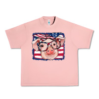 Salmon american flag pig Urban Heavy Tee - RanaPortraitStore