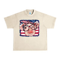 Sandshell american flag pig Urban Heavy Tee - RanaPortraitStore