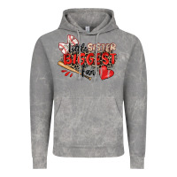 Little Sister Biggest Fan Baseball Vintage Hoodie | Teevron