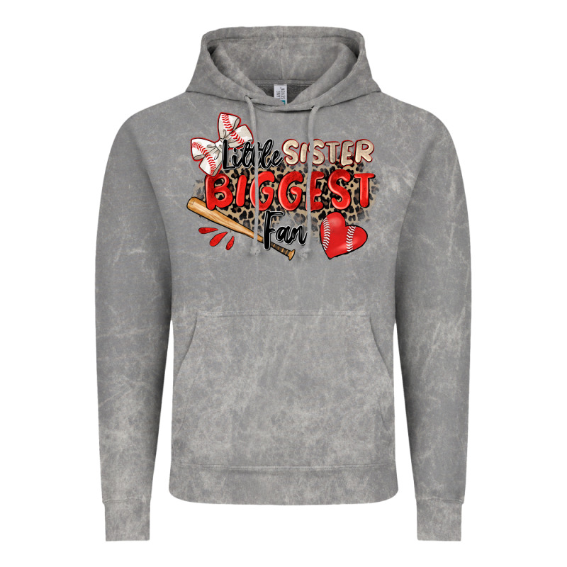 Little Sister Biggest Fan Baseball Vintage Hoodie by Zillion Design Studio | Teevron