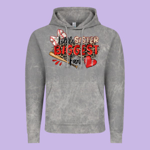 Little Sister Biggest Fan Baseball Vintage Hoodie Designed By Zillion Design Studio