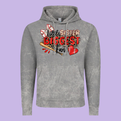 Little Sister Biggest Fan Baseball Vintage Hoodie Designed By Zillion Design Studio