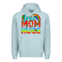 Blue Mist Pride LGBTQ Free Mom Hugs Premium Hoodie - BundleAndBundleShop