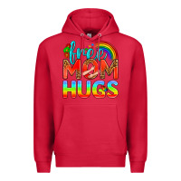 Cardinal Pride LGBTQ Free Mom Hugs Premium Hoodie - BundleAndBundleShop