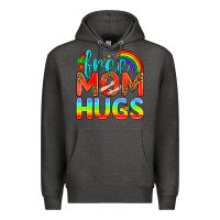 Charcoal Heather Pride LGBTQ Free Mom Hugs Premium Hoodie - BundleAndBundleShop
