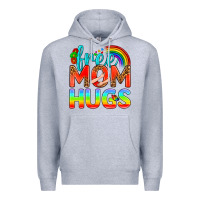 Heather Grey Pride LGBTQ Free Mom Hugs Premium Hoodie - BundleAndBundleShop