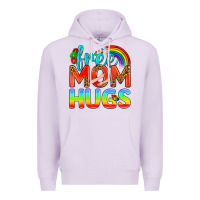 Lilac Pride LGBTQ Free Mom Hugs Premium Hoodie - BundleAndBundleShop