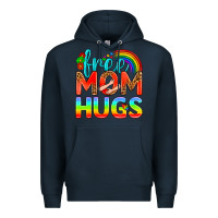 Navy Pride LGBTQ Free Mom Hugs Premium Hoodie - BundleAndBundleShop