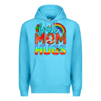 Ocean Blue Pride LGBTQ Free Mom Hugs Premium Hoodie - BundleAndBundleShop