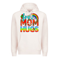 Pale Pink Pride LGBTQ Free Mom Hugs Premium Hoodie - BundleAndBundleShop