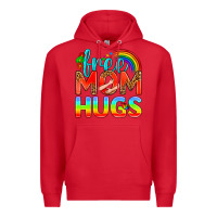 Red Pride LGBTQ Free Mom Hugs Premium Hoodie - BundleAndBundleShop