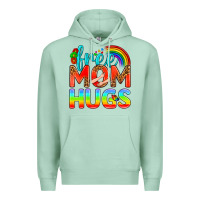 Seafoam Pride LGBTQ Free Mom Hugs Premium Hoodie - BundleAndBundleShop