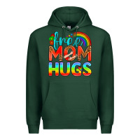 Sports Green Pride LGBTQ Free Mom Hugs Premium Hoodie - BundleAndBundleShop