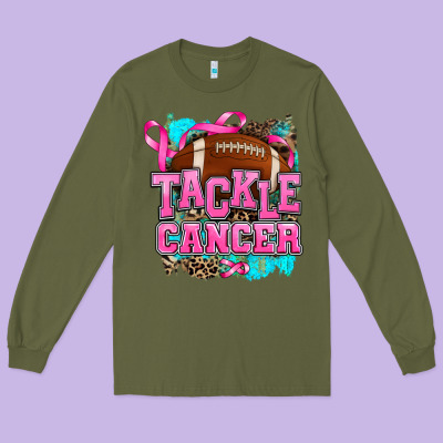Tackle Cancer Long Sleeve Tee Designed By Adodesignshop