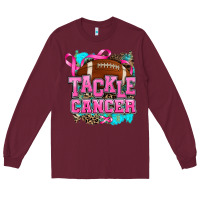 Burgundy tackle cancer Long Sleeve Tee - AdoDesignShop