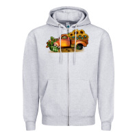 Heather Grey sunflower truck Zipper Hoodie - JahusDesignShop