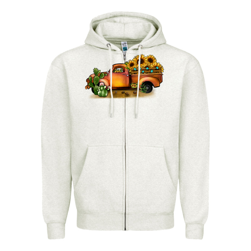 Sunflower Truck Zipper Hoodie by JahusDesignShop | Teevron