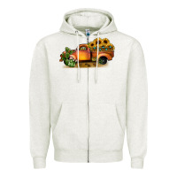 Oatmeal Heather sunflower truck Zipper Hoodie - JahusDesignShop
