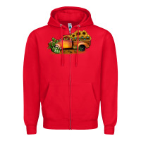 Red sunflower truck Zipper Hoodie - JahusDesignShop