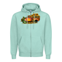 Seafoam sunflower truck Zipper Hoodie - JahusDesignShop