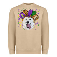 Mushroom mardi gras hat  white shepherd Heavyweight Sweatshirt - RanaPortraitStore